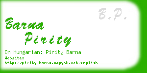 barna pirity business card